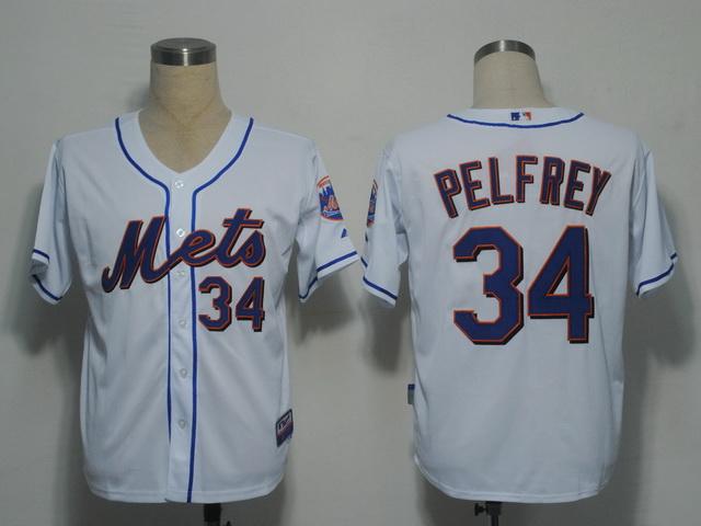 Cheap New York Mets 34 Pelfrey White Cool Base MLB Jerseys For Sale