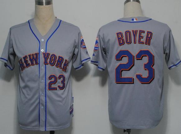 New York Mets 23 Boyer Grey Cool Base MLB Jerseys New York Mets 23 Boyer Grey Cool Base MLB Jerseys