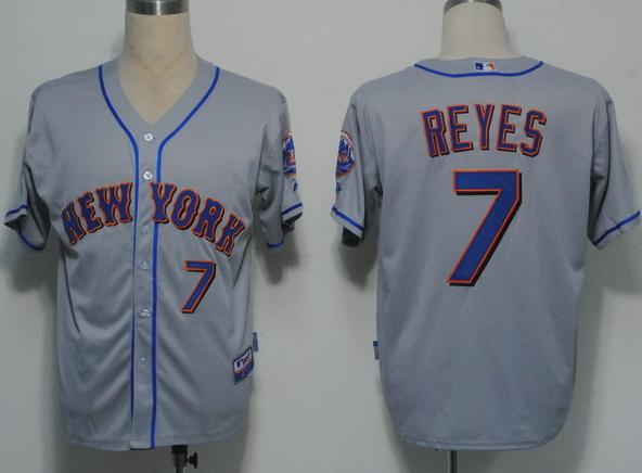 Cheap New York Mets 7 Reyes Grey Cool Base MLB Jerseys For Sale