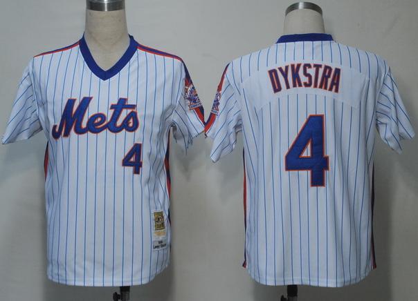 New York Mets 4 Dykstra White M&N MLB Jerseys New York Mets 4 Dykstra White M&N MLB Jerseys