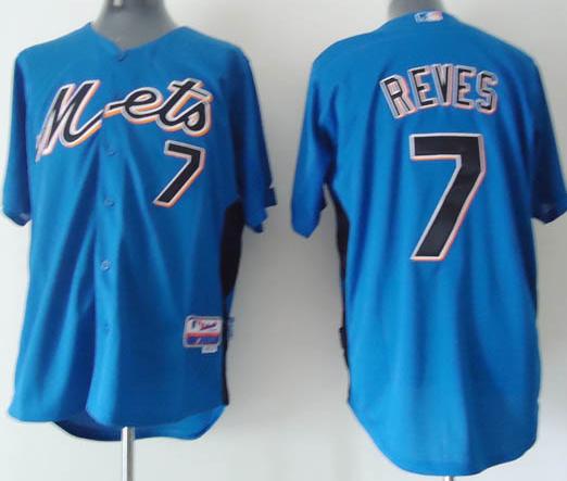 Cheap New York Mets 7 REVES Blue 2011 Base BP Jersey For Sale