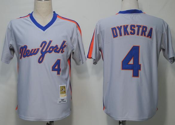 Cheap New York Mets 4 Dykstra Grey M&N MLB Jerseys For Sale
