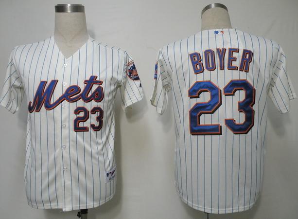 New York Mets 23 Boyer Cream(Blue Strip)Cool Base MLB Jersey