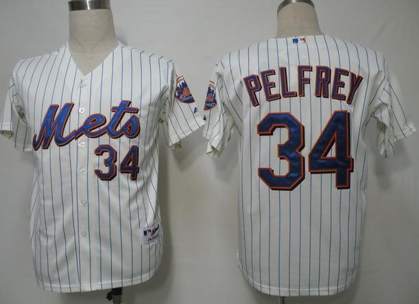 New York Mets 34 Pelfrey White MLB Jersey