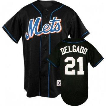 New York Mets 21 Delgado Black Jersey