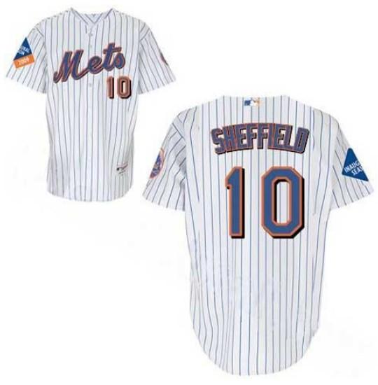 New York Mets 10 SHEFFIELD White Pinstripe Jersey