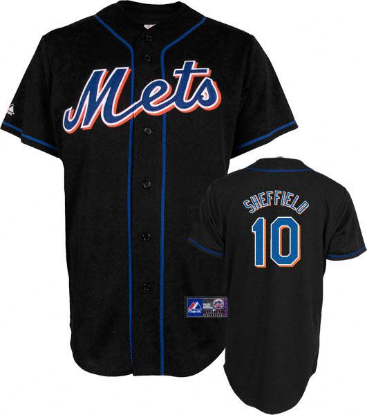 New York Mets 10 SHEFFIELD Black Jersey