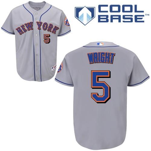 New York Mets 5 David Wright Grey Jersey