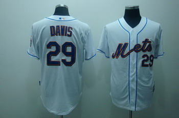 New York Mets 29 IKe davis white Jerseys Coolbase New York Mets 29 IKe davis white Jerseys Coolbase