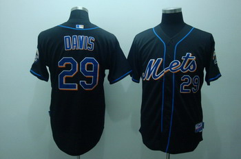 Cheap New York Mets 29 IKe davis black Jerseys Coolbase For Sale