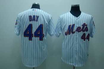 Cheap New York Mets Jerseys 44 Jason Bay white(blue stripe) Jerseys For Sale