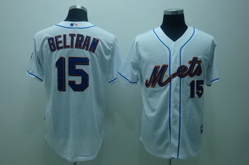 New York Mets 15 CARLOS beltran white Cool base Jerseys