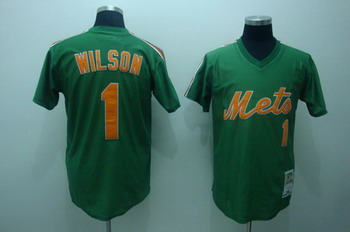 Cheap New York Mets Mookie Wilson green Mitchell and Ness Jersey For Sale