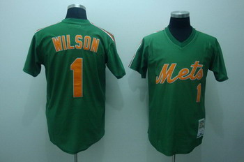 New York Mets Mookie Wilson green Mitchell and Ness Jersey