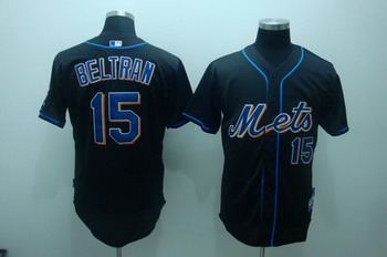 Cheap New York Mets 15 beltran cool base black Jerseys For Sale