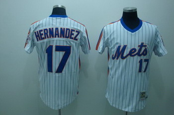 Cheap New York Mets 17 Keith hernandez white blue strip Jerseys Mitchell and ness For Sale