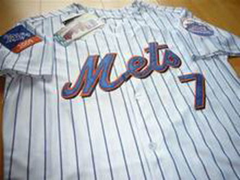 Cheap New York Mets 7 Jose Reyes 2009 Inaugural Patch Pinstripe Jersey For Sale