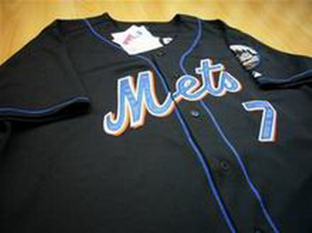 Cheap New York Mets 7 Jose Reyes Black Jersey 2009 Logo For Sale