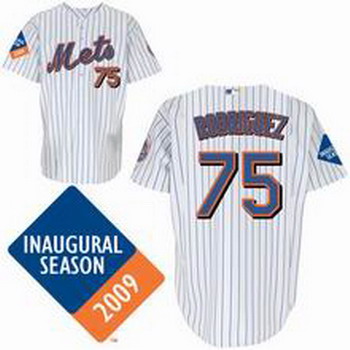 New York Mets 75 Francisco Rodriguez White Pinstripe Jersey