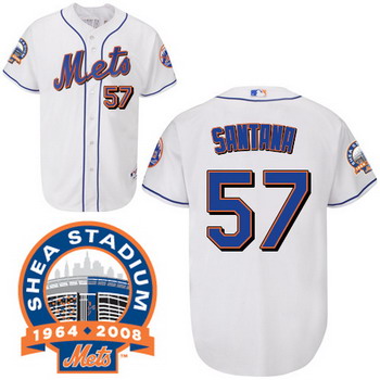 New York Mets 57 Johan Santana white Jerseys