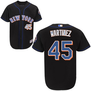 Cheap New York Mets 45 Pedro Martinez black Jerseys For Sale