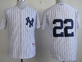 Cheap New York Yankees 22 Jacoby Ellsbury White Strip MLB Jerseys For Sale