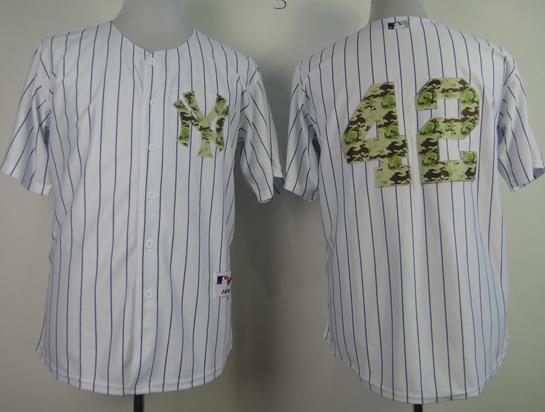 Cheap New York Yankees 42 Mariano River White 2013 USMC Camo Number Cool Base MLB Jersey For Sale