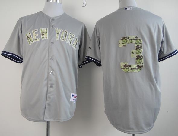 Cheap New York Yankees 3 White Babe Ruth Grey 2013 USMC Cool Base Camo Number MLB Jersey For Sale