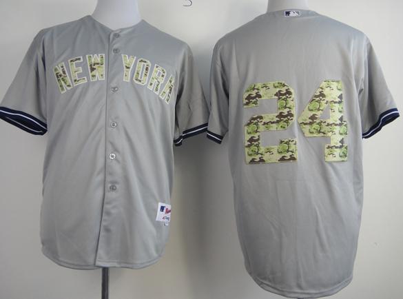 Cheap New York Yankees 24 Robinson Cano Grey 2013 USMC Cool Base Camo Number MLB Jersey For Sale