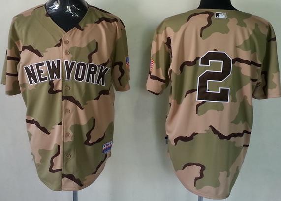 Cheap New York Yankees 2 Derek Jeter Camo Style MLB Jerseys For Sale
