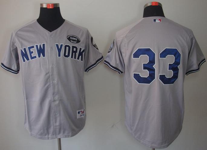 New York Yankees 33 Nick Swisher Grey MLB Jerseys GMS THE BOSS Patch