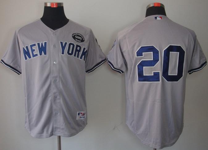 New York Yankees 20 Jorge Posada Grey MLB Jerseys GMS THE BOSS Patch