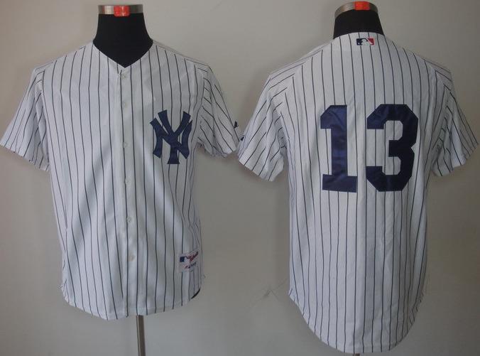 New York Yankees 13 Alex Rodriguez White MLB Jerseys