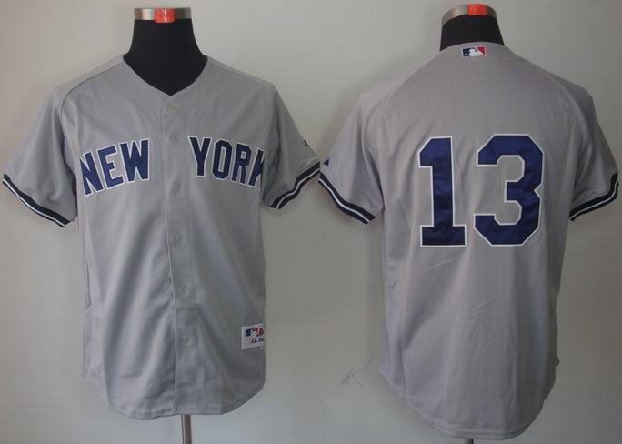 Cheap New York Yankees 13 Alex Rodriguez Grey MLB Jerseys For Sale