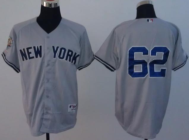 New York Yankees 62 Joba Chamberlain Grey MLB Jerseys