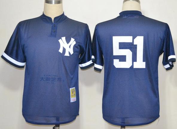 Cheap New York Yankees 51 Bernie Williams Blue M&N 1995 MLB Jerseys For Sale