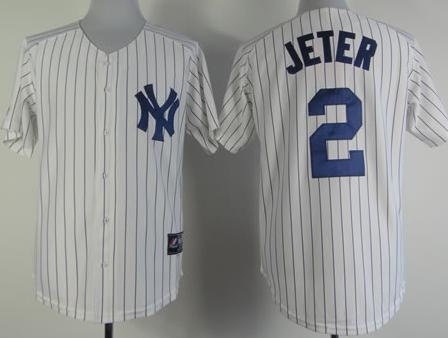 Cheap New York Yankees 2 Derek Jeter White MLB Jerseys With Name For Sale