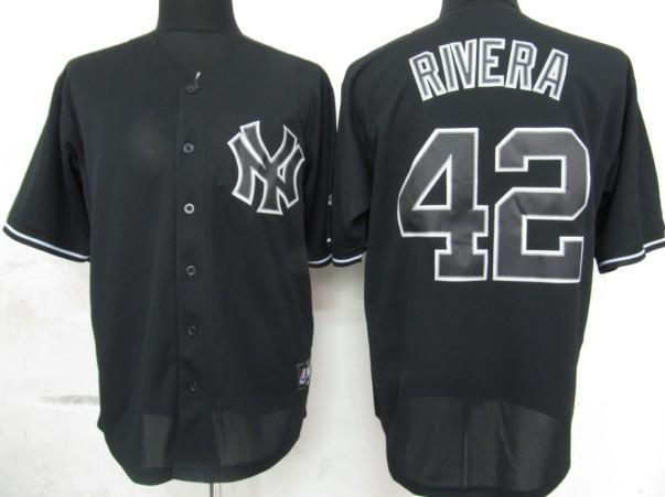 Cheap New York Yankees 42 Rivera Black Fashion MLB Jersey For Sale