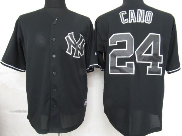 Cheap New York Yankees 24 Cano Black Fashion MLB Jersey For Sale