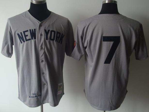 New York Yankees 7 Mickey Mantle Grey M&N MLB Jerseys New York Yankees 7 Mickey Mantle Grey M&N MLB Jerseys