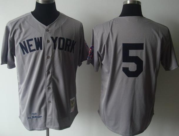 New York Yankees 5 Joe DiMaggio Grey M&N MLB Jerseys New York Yankees 5 Joe DiMaggio Grey M&N MLB Jerseys