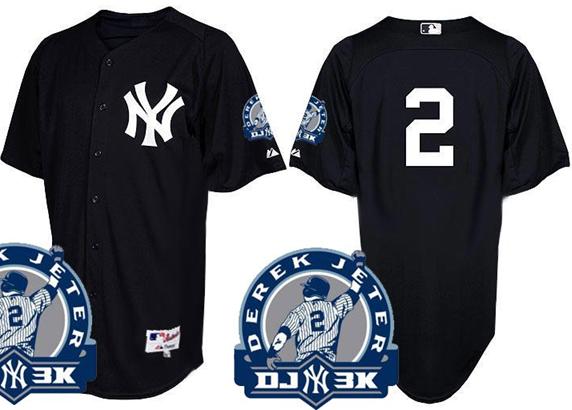 New York Yankees 2 Derek Jeter Black DJ3K Patch Jersey New York Yankees 2 Derek Jeter Black DJ3K Patch Jersey