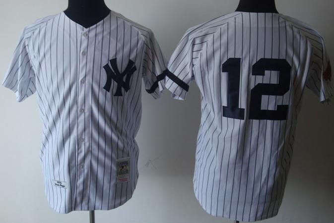 New York Yankees 12 Ransom White M&N MLB Jersey New York Yankees 12 Ransom White M&N MLB Jersey