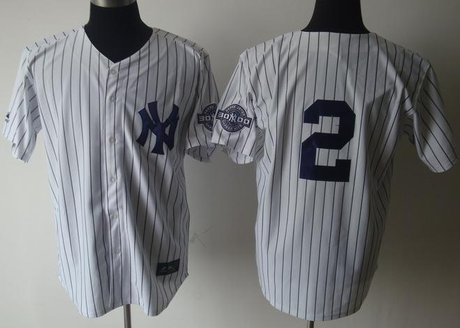 Cheap New York Yankees 2 Derek Jeter White 3000 Hits Patch Jersey For Sale