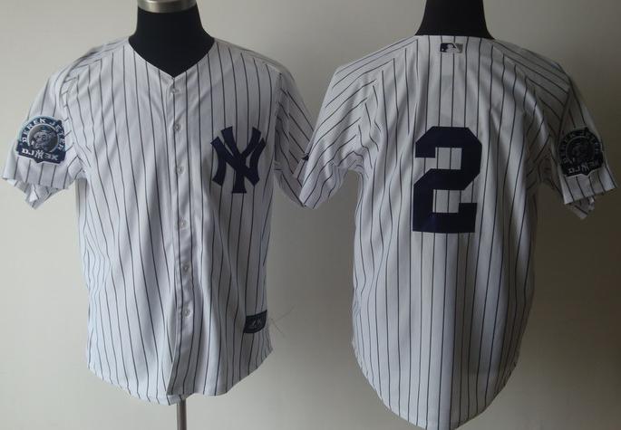 New York Yankees 2 Derek Jeter White DJ3K Patch Jersey