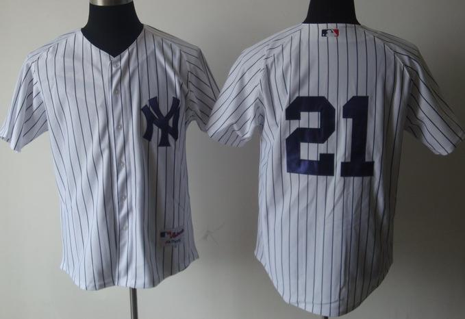 New York Yankees 21 Paul O'NEILL White MLB Jersey