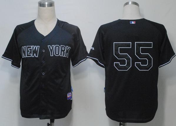 New York Yankees 55 Black Cool Base MLB Jerseys