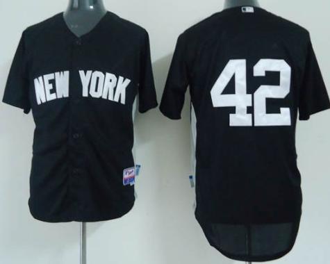 New York Yankees 42 Mariano Rivera Black MLB Jersey