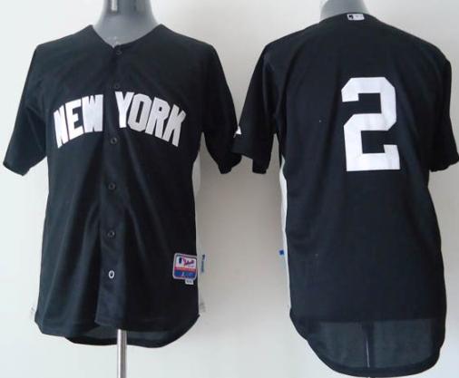 Cheap New York Yankees 2 Derek Jeter Black MLB Jersey For Sale