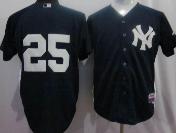 Cheap New York Yankees 25 Teixeira 2011 Black Jersey For Sale